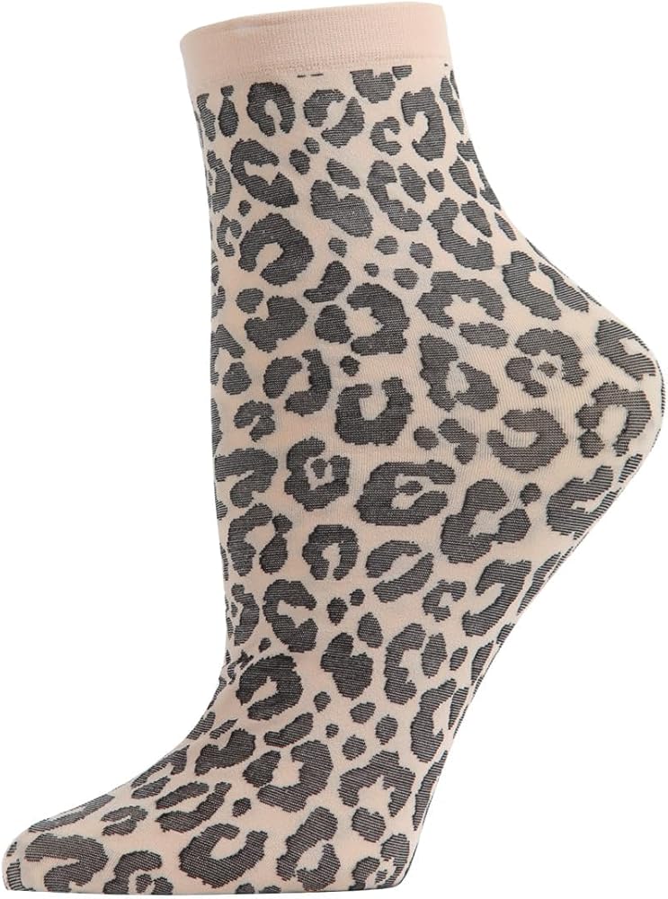 MeMoi Women's Classic Wild Leopard Print Anklet Sock