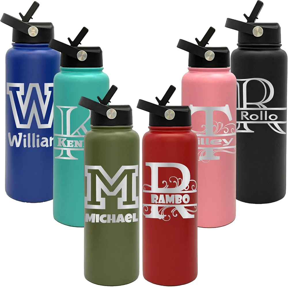 Personalized Tumblers with Flip Top Lid and Straw, Customized Tumblers with Names, Stainless Steel Double Wall Thermos, Personalized Cups, Gifts for Her (40oz Tumbler)