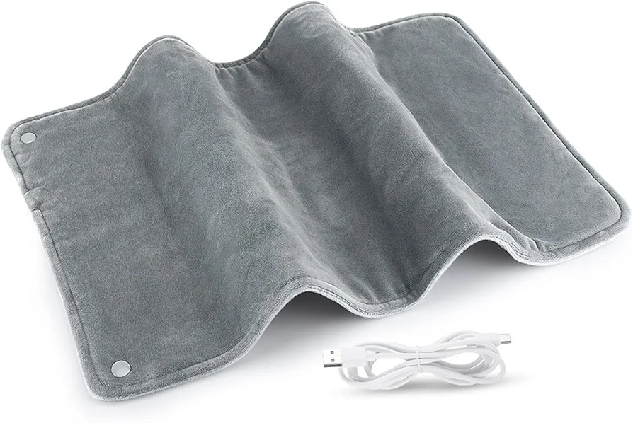 Portable Electric Heating Pad, USB Graphene Electric 50? Constant Hand Warmers, Anti-Overheating Heated Blanket with Temperature Sensor Heating Pad for Neck Shoulder Hand Knee Travel