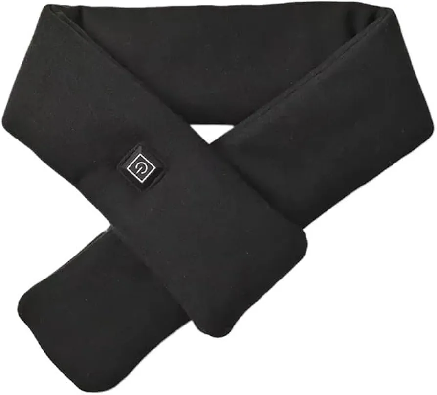 Intelligent Electric Heating Scarf Men's Women's 3-Speed Adjustable Heating Scarf Washable Cold-Proof Thermal Neck Wrap Warmer(Black)