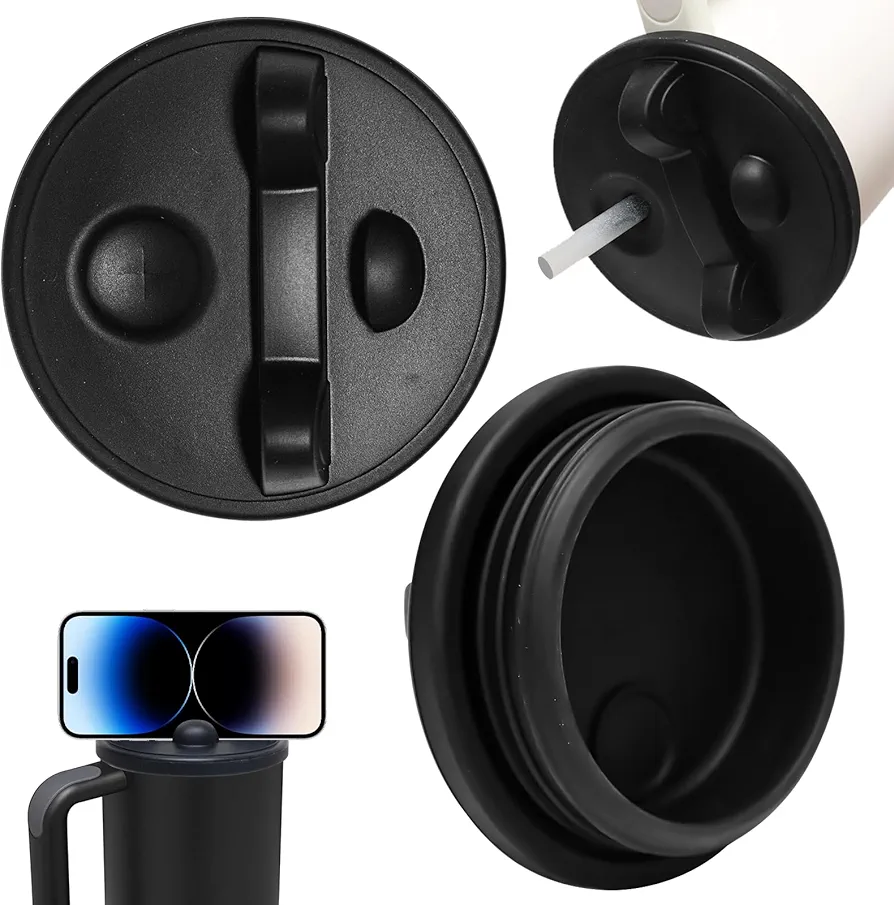 Stanley Cup Accessories for Stanley Cups,Replacement Lids For Tumblers 40 oz 64 oz,Silicone Lid, Reusable Insulated Mug Lid,Coffee Mug Lid (Black)