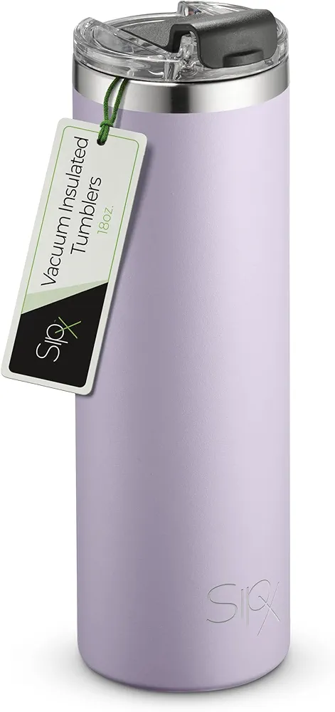 SIPX™ Triple-Insulated Tumblers - 18 Oz. Slim Modern Tumbler With Lid, insulated Cup Keeps Hot For 12 Hours, Stainless Steel Tumbler Made Of Sustainable Material, Coffee Travel Mug (Purple)