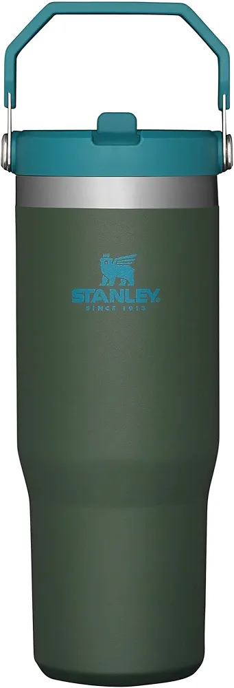 Stanley IceFlow Stainless Steel Tumbler - Vacuum Insulated Water Bottle for Home, Office or Car Reusable Cup with Straw Leak Resistant Flip Cold for 12 Hours or Iced for 2 Days, Spirulina, 30OZ