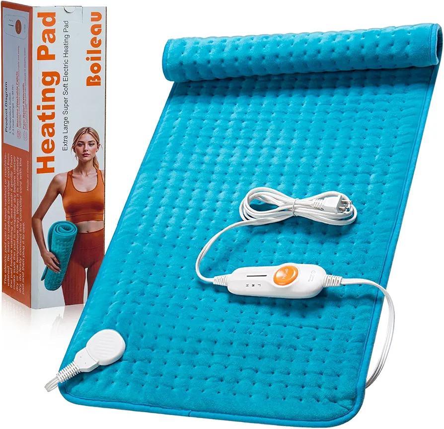 Boileau Heating Pad for Back, XXXL King Size 17" x 33", FSA HSA Electric Heating Pad for Neck and Shoulders and Back with Auto Shut Off, Machine Washable, Christmas Gifts for Women, Men, Mom, Dad