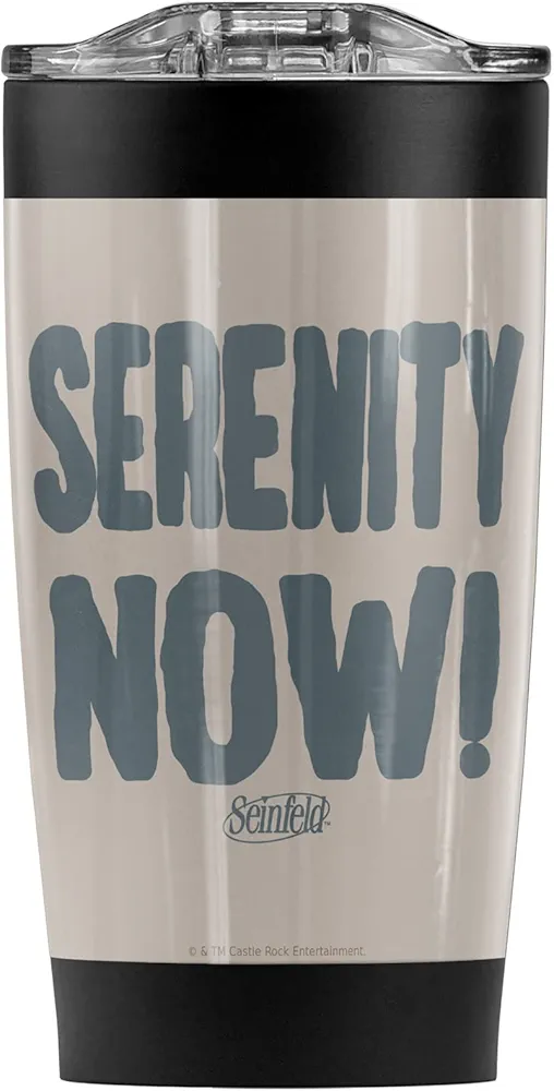 LOGOVISION Seinfeld OFFICIAL The Serenity Now Stainless Steel Tumbler with Straw and Flip Lid 20 oz Travel Mug/Cup, Vacuum Insulated & Double Wall with Leakproof Dual Lid