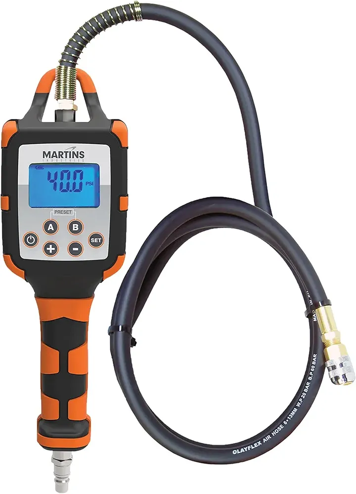 Martins Industries Flatematic Handheld Automatic Tire Inflator - up to 174 PSI, Inflate and Deflate Automatically, Rechargeable Lithium-ion Battery - Loud Signal and Stop When Set Pressure is Reach