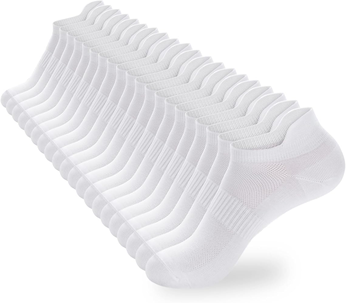Ankle Socks Women's and Mens Thin Athletic Running Low Cut No Show Short Socks With Heel Tab 6/10 Pairs