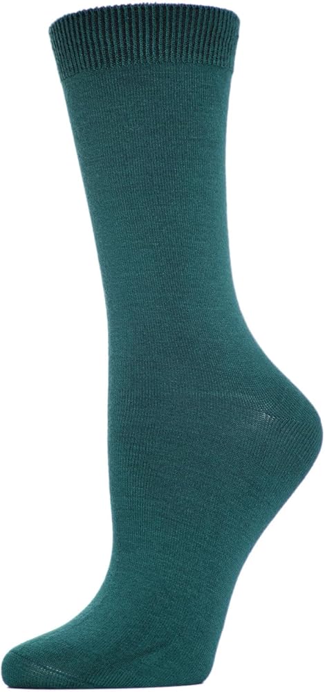 MeMoi Women's Flat-Knit Rayan Blend Crew Socks
