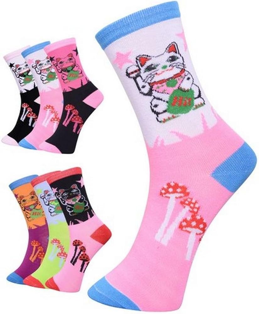 YELETE 6 Pack Womens Crew Socks Size 9-11, Fashion, School, Casual Wear