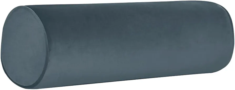 Tinbolunce Neck Roll Pillowcases with Zipper - Full Moon Bolster/Round Cylinder Pillow Case Covers for Bedroom, Living Room, Sofa - Solid Color Neck Cervical Pillowcase Cover 24x 6 (Dark Gray)