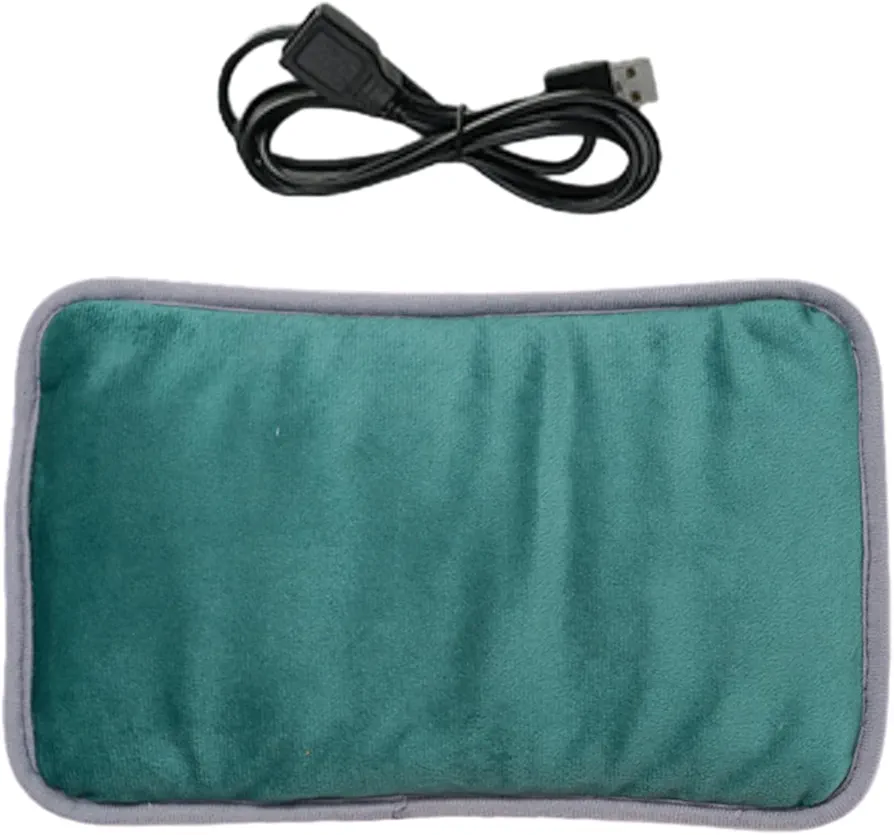 Premium Heated Mitts, Rechargeable Heating Pad Hot Water Bottle, Pain Relief, Cramps & Sore Muscles, Hot Compress Bag, Hand Warmer for Home, Office, Outdoor Camping and Shopping (Green)