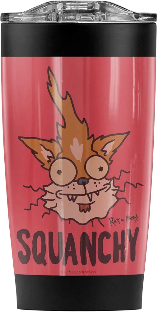 LOGOVISION Rick And Morty OFFICIAL The Party Animal Stainless Steel Tumbler with Straw and Flip Lid 20 oz Travel Mug/Cup, Vacuum Insulated & Double Wall with Leakproof Dual Lid