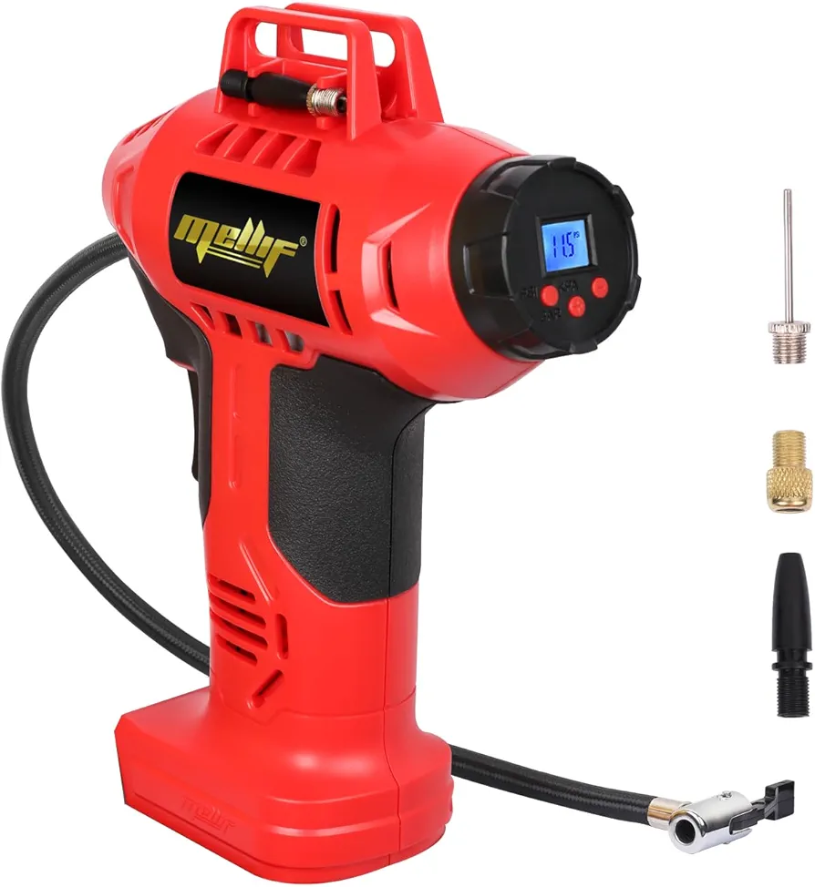 Cordless Tire Inflator Air Compressor Compatible with Milwaukee 18V Battery, 160PSI Portable Handheld Air Pump with Digital Pressure Gauge for Cars Motorcycles Bikes Sport Balls(Tool Only)