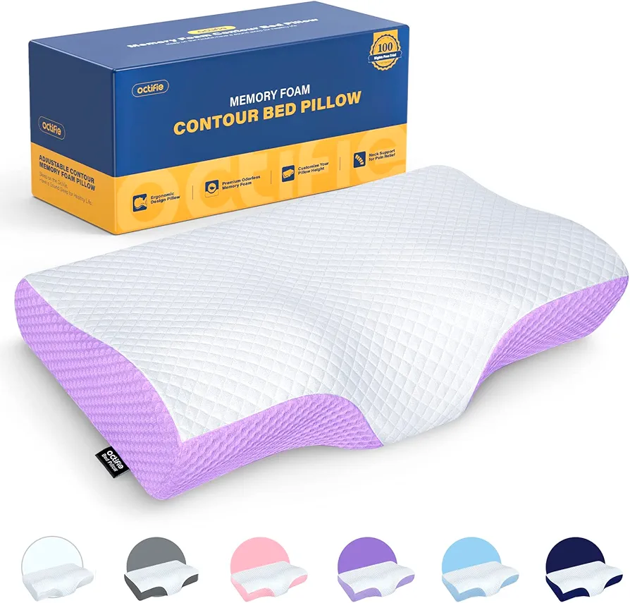 Adjustable Cervical Pillow for Neck and Shoulder Pain Relief, 5X Support Memory Foam Pillows for Sleeping, Orthopedic Traction Pillow Odorless, Bed Pillow for Side Back Stomach Sleeper