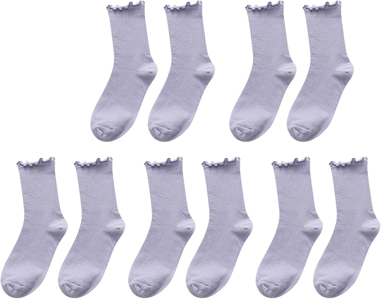 Socks For Women 5Pc Ruffle Cuff Casual Socks Cute And Comfortable Knitted Ruffled Socks For All Seasons Home