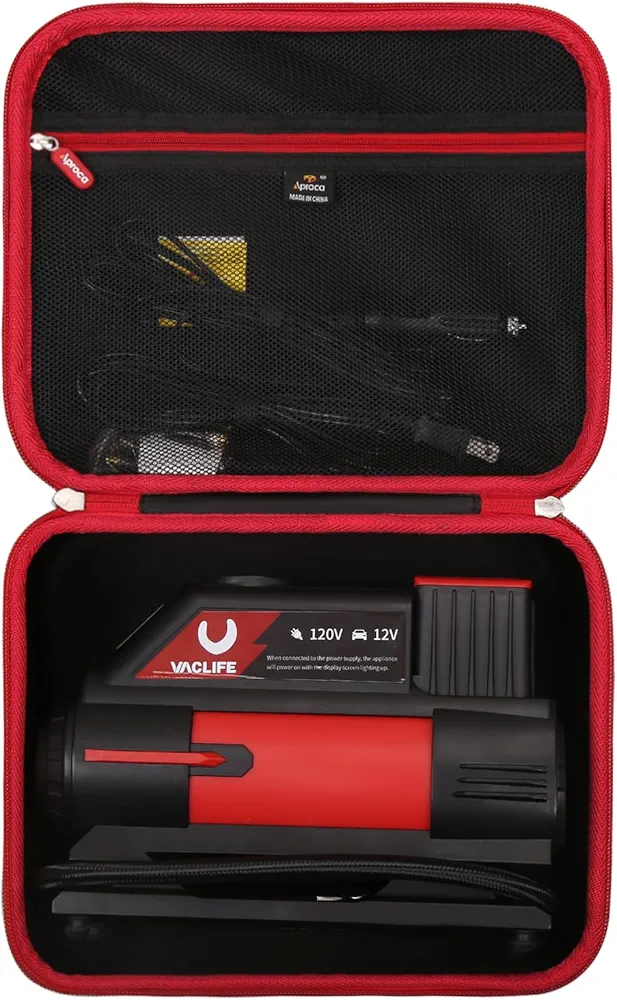 Aproca Hard Travel Storage Protective Case, for VacLife Tire Inflator 12V DC/120V AC Portable Air Compressor and Accessories