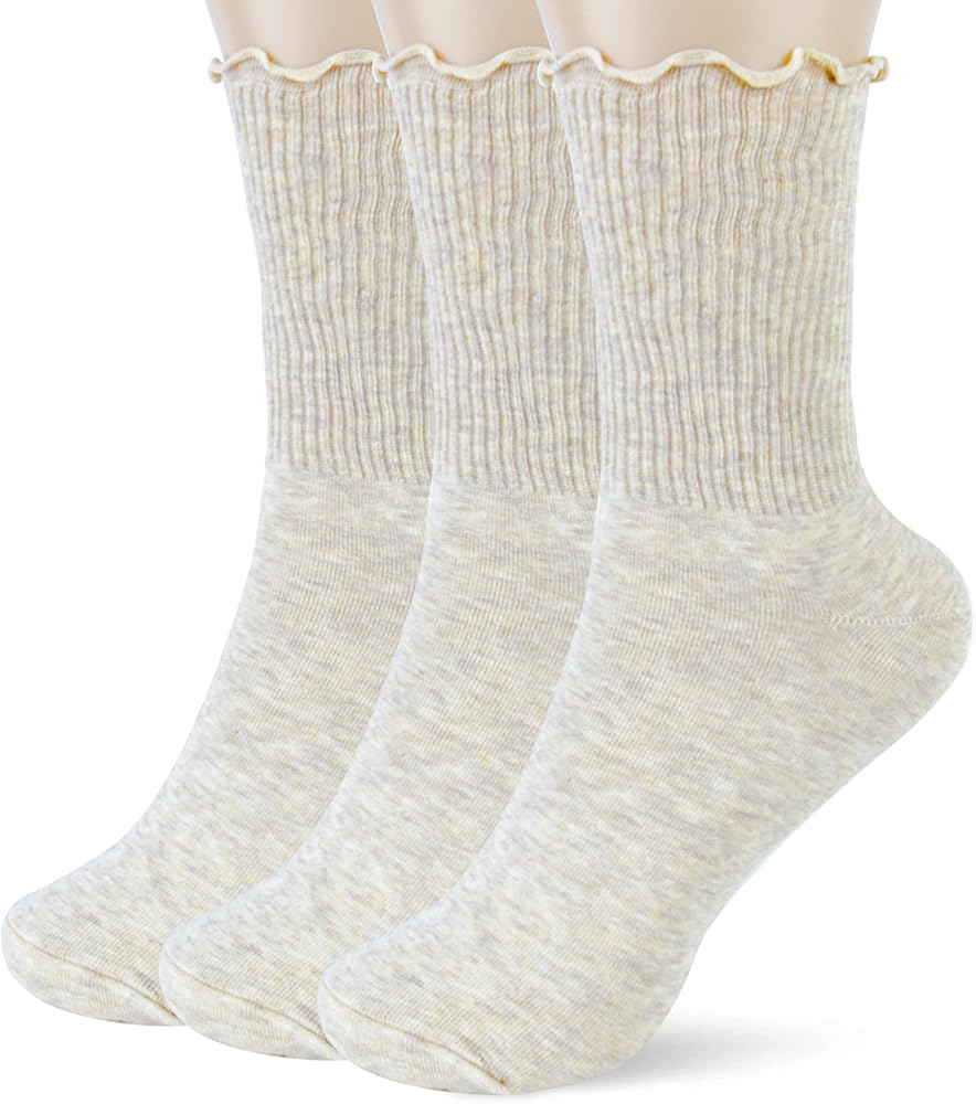 Womens Socks - Ruffle Turn Cuff Sock - Casual Crew Frilly Sock