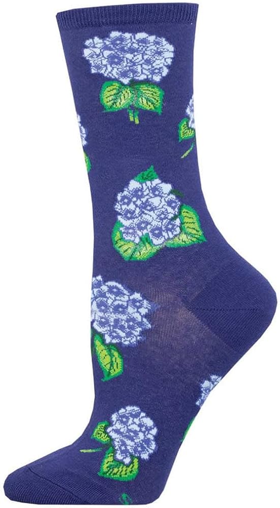 Socksmith Women's Hydrageas Crew Socks, navy