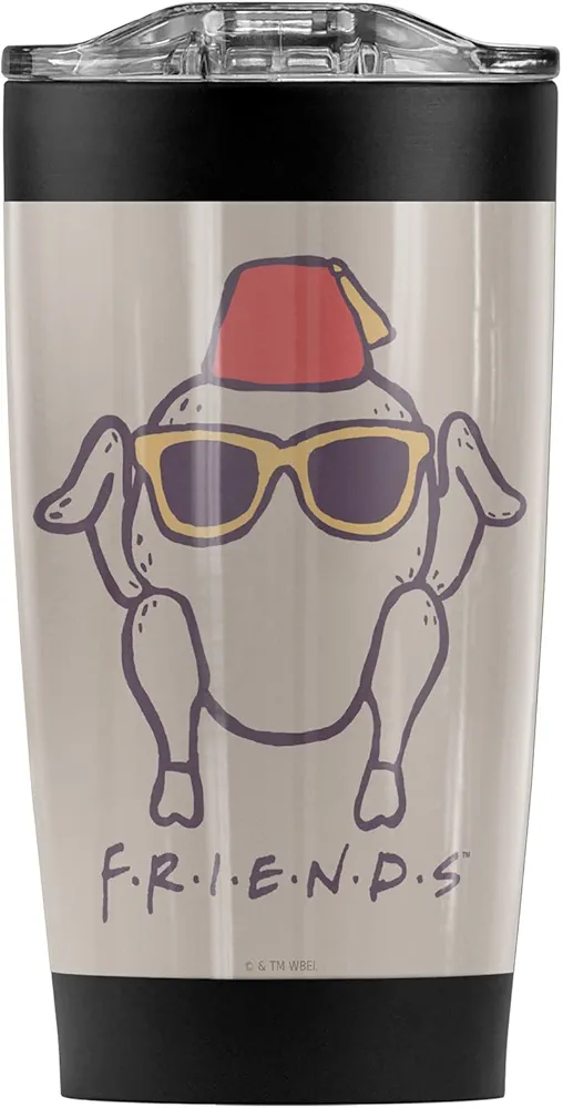 LOGOVISION Friends OFFICIAL The Turkey Love Stainless Steel Tumbler with Straw and Flip Lid 20 oz Travel Mug/Cup, Vacuum Insulated & Double Wall with Leakproof Dual Lid
