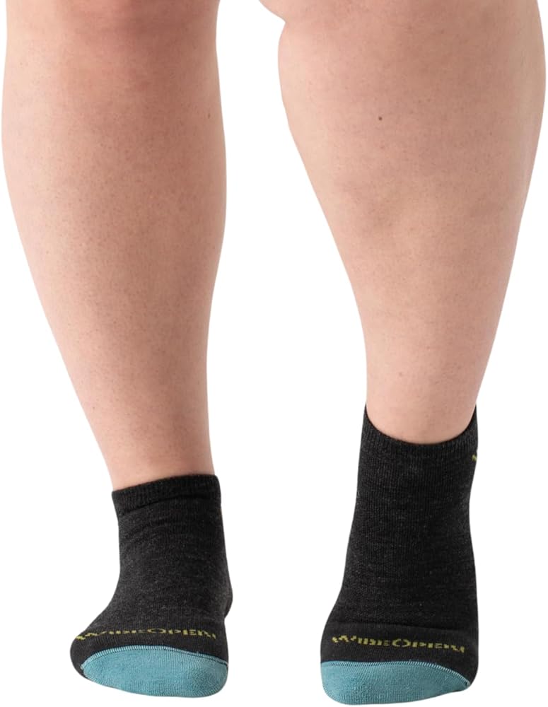 Wide Open No Show Women's Socks - Merino Wool Socks for Women, Everyday Wide Socks, Ankle Socks for Wide Feet
