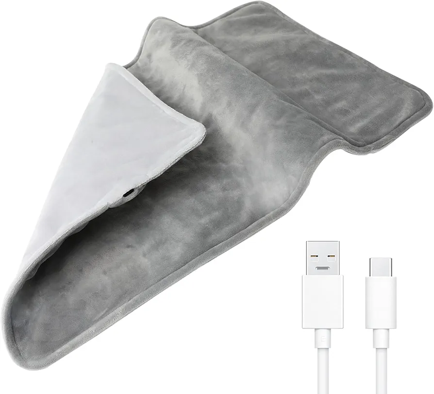 Heat Pad 19.7x11.8 Inch 5V 10W Electric Heating Pad USB Quick Heat Portable Graphene Heated Blanket Washable Warmer Pads for Full Body Pain Relief, Heat Pad
