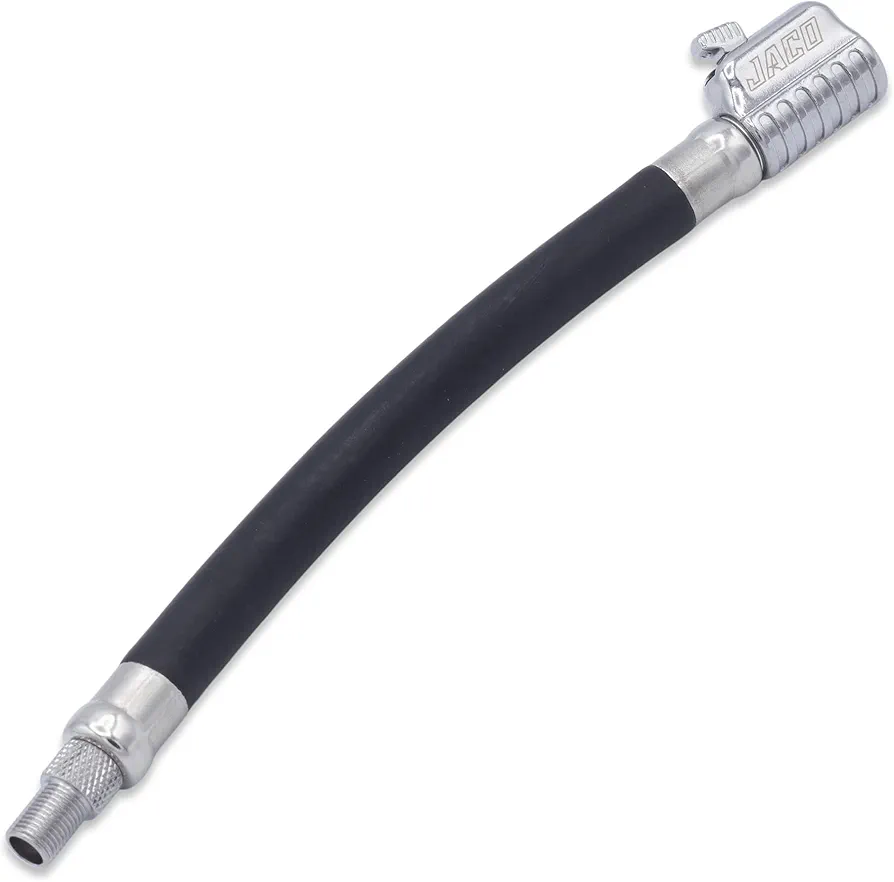 JACO Lightning S2X Tire Inflator Hose Extension Self Locking Nozzle | Patented Lock-on Air Hose Adapter for Tire Pumps (Open Flow)