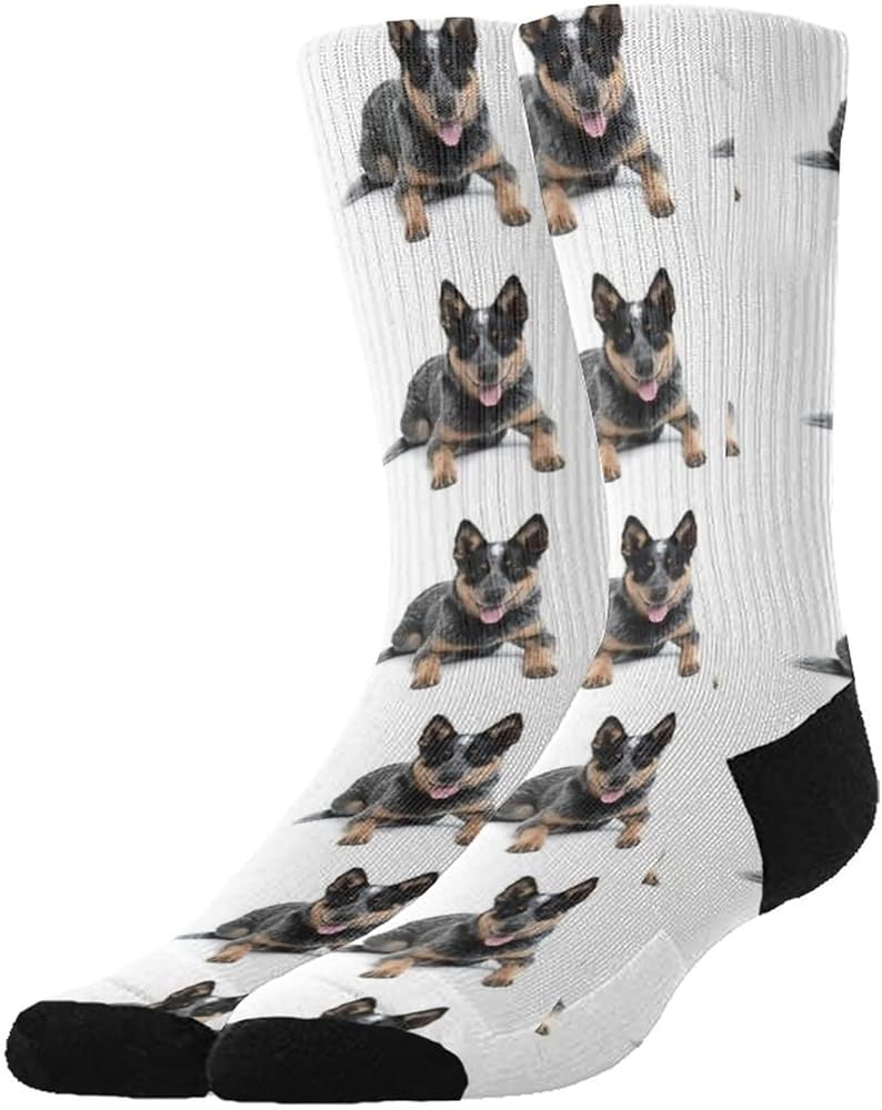 AMRANDOM Men's Cushioned Athletic Socks Sport Running Hiking Socks Soccer Socks