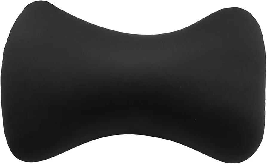 Microbead Roll Neck Pillow Mini Microbeads Bone Type Travel Pillow Soft Mooshi Jelly C-ervical Pillow Cushion Back Head Neck Support Sleeping Throw Pillows for Home Sofa Bed (Black, 1pc)