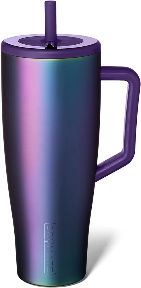 BrüMate Era 40 oz Tumbler with Handle and Straw | 100% Leakproof Insulated Tumbler with Lid and Straw | Made of Stainless Steel | Cup Holder Friendly Base | 40oz (Dark Aura)
