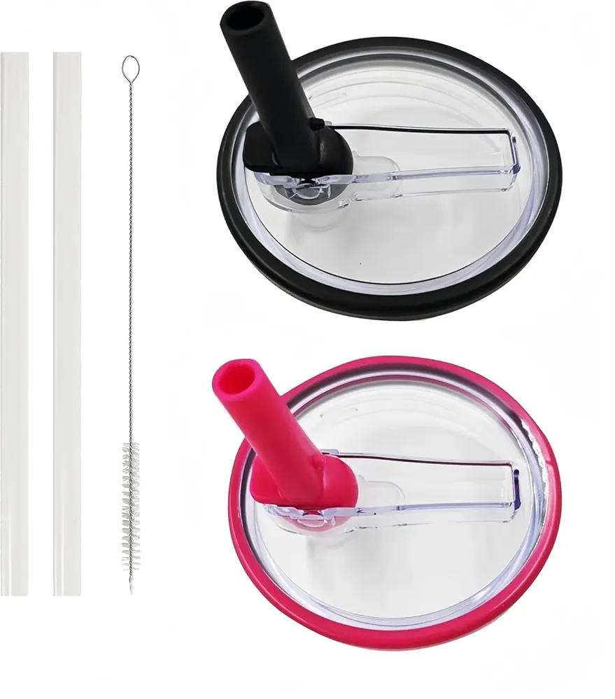 30 oz Tumbler Flip Straw Lid Replacement Compatible with Stanley Quencher Cup,2 PCS Leak-Proof Spill Proof Lids,Reusable Tumbler Cover Fit Compatible with Stanley Cup Flip Straw Lid (C1)