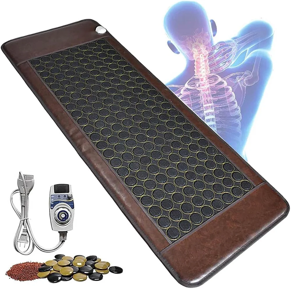 Infrared Heating Pad,Heating Pad for Back,Natural Jade Electric Heating Mat,Graphene Mattress,Adjustable Temperature and Auto-Shut,for Office,Home,23.6x74.8in/60 * 190cm,B