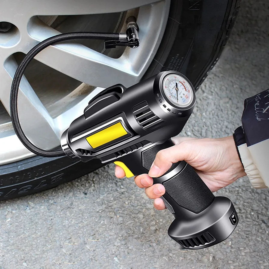 Portable Tire Inflator Air Compressor 150PSI Tire Air Pump for Car Tire - Car Accessories, 12V Auto Tire Pump with Digital Pressure Gauge with Emergency LED Light Day Use