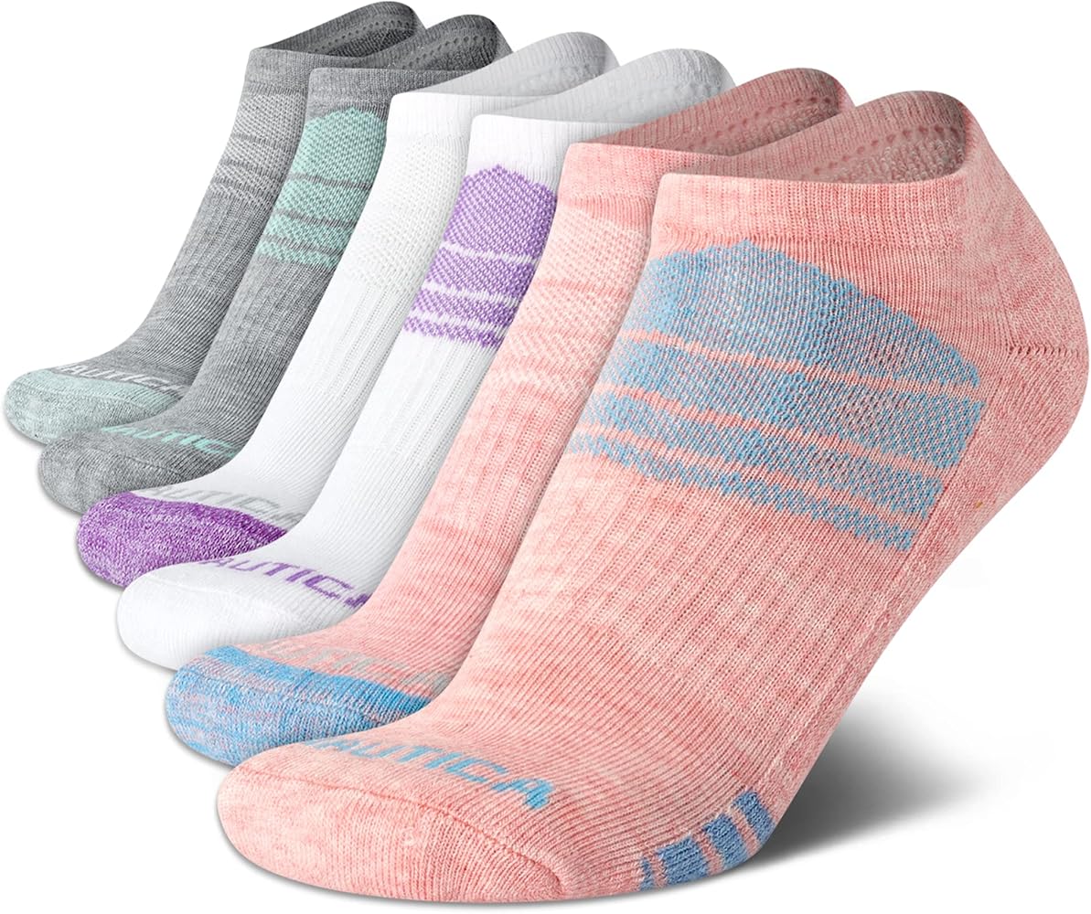 Nautica Women's Socks - Athletic Cushion Low Cut Socks (6 Pack)