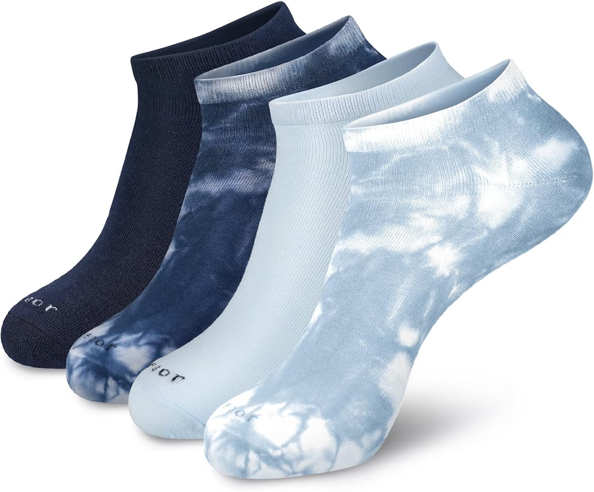 MONFOOT Women's and Men's 4-8 Pairs Multicolor Cotton Low Cut Ankle Socks, multipack