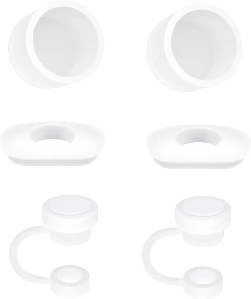 Silicone Spill Stopper 2 Set, Compatible with Stanley Cup 1.0 40oz, Tumbler Leakproof Spill Proof Stopper Accessories, Including 2 Straw Cover Cap, 2 Square Spill Stopper and 2 Round Leak Stopper
