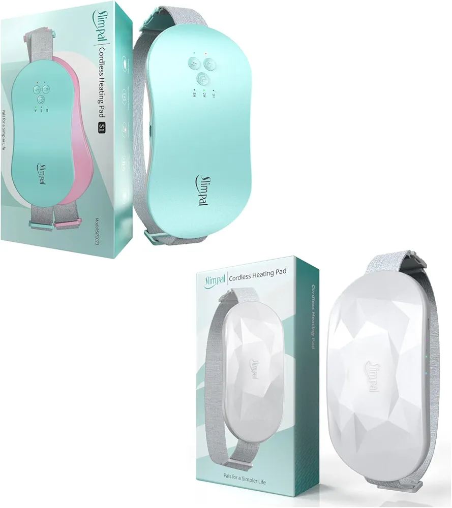 Slimpal Period Heating Pad for Cramps Aqua and White, FSA HSA Eligible Approved