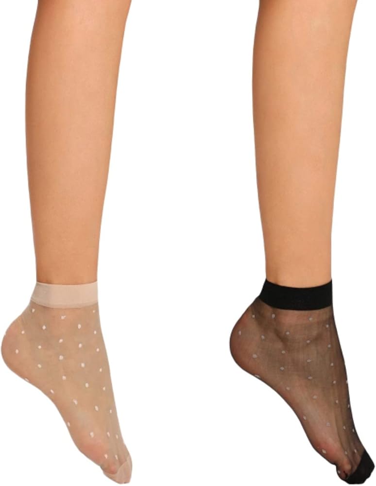 SHENHE Women's 2 Pairs Lace Glitter See Through Mesh Cute Ankle Socks