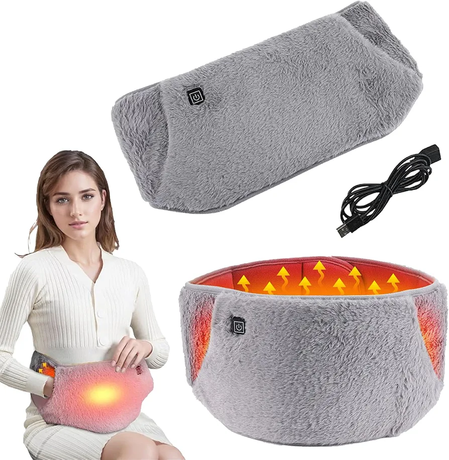 2025 Upgraded Electric Heating Belt with Hand Pockets - USB Powered Heating Waist Belt, USB Powered Heating Pad with Hand Pockets, Waist Belt for Period Cramps Body Joints Pain