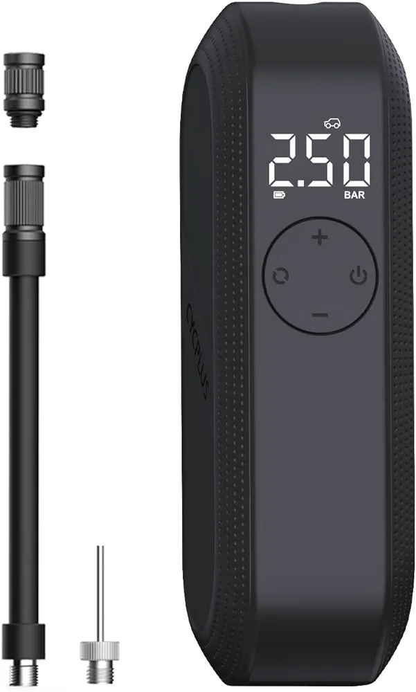 CYCPLUS Electric Air Compressor Bicycle Pump Car Tire Inflator, 150 PSI Portable Air Compressor, Rechargeable Bike Tire Pump LED Display, Auto Shut-Off Air Pump for Bike Tires, Car, Motorcycle, Ball