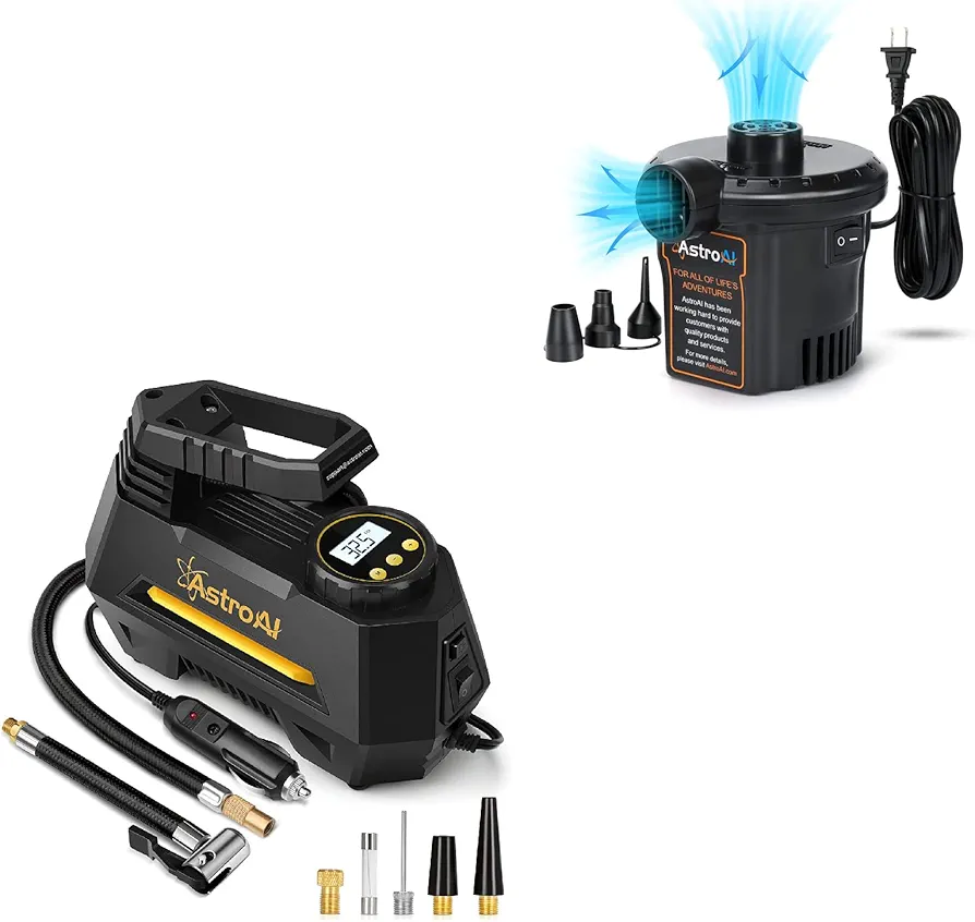 AstroAI Electric Air Pump for Inflatables ＆ Tire Inflator Portable Air Compressor