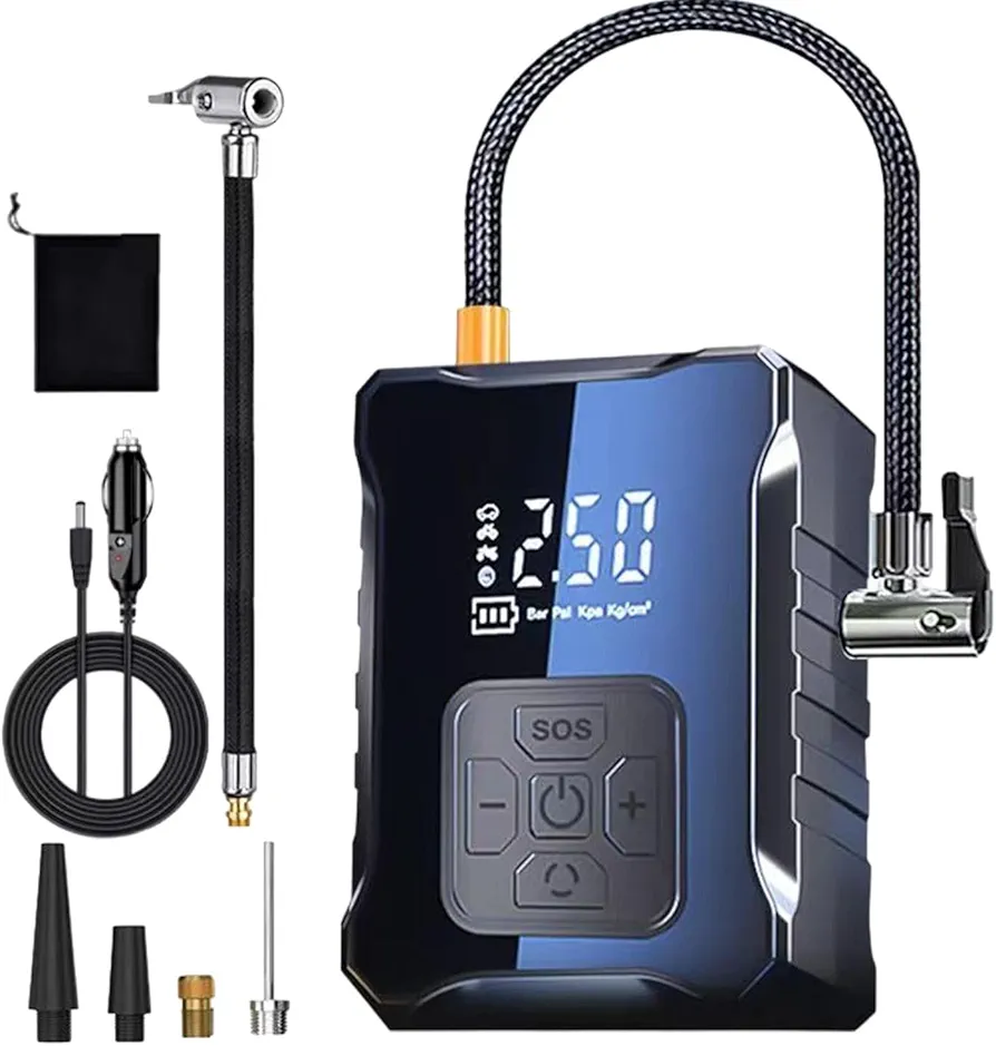 Portable Air Compressor Tire Inflator | Portable Tire Inflator | Tire Air Pump, Car Tires Inflator Air Compressor, 150psi Tires Inflators Cordless for Cars, Motorcycles, Bikes, Balls