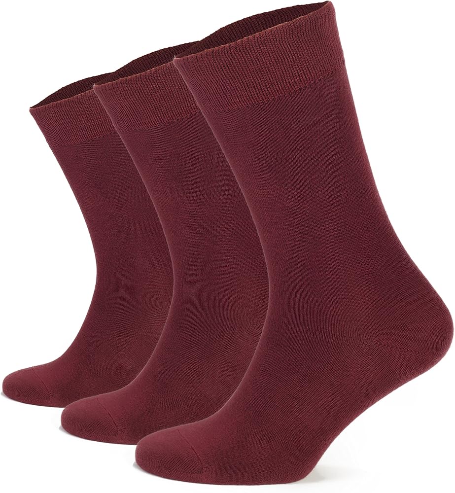 Junix Women’s Crew Dress Bamboo Socks 3 Pack Business Casual for Shoe Size 6-9 & 9-12