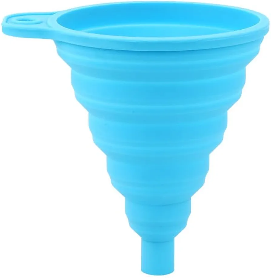 Food Grade Silicone Funnel Portable Retractable Folding Food Grade Silicone Funnel Kitchen Liquid Dispensing Portable Retractable Folding Food Grade Silicone Funnel (blue,0.5" calibre L)