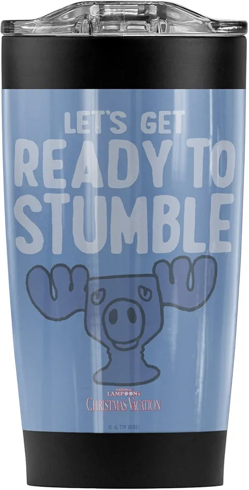 LOGOVISION Christmas Vacation OFFICIAL Griswold Merry Christmoose Mug Stainless Steel Tumbler with Straw and Flip Lid 20 oz Travel Mug/Cup, Vacuum Insulated & Double Wall with Leakproof Dual Lid