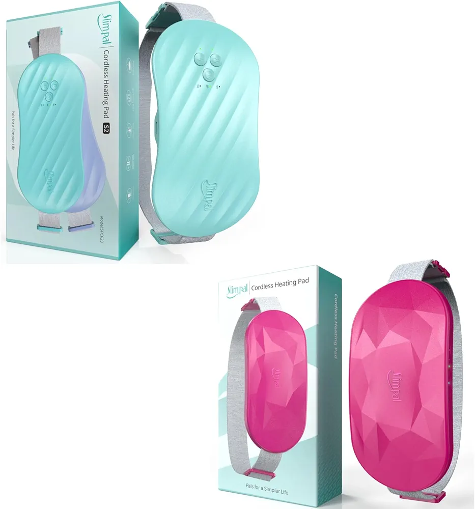 Slimpal Portable Period Heating Pad for Cramps Aqua and Pink, FSA HSA Eligible Approved