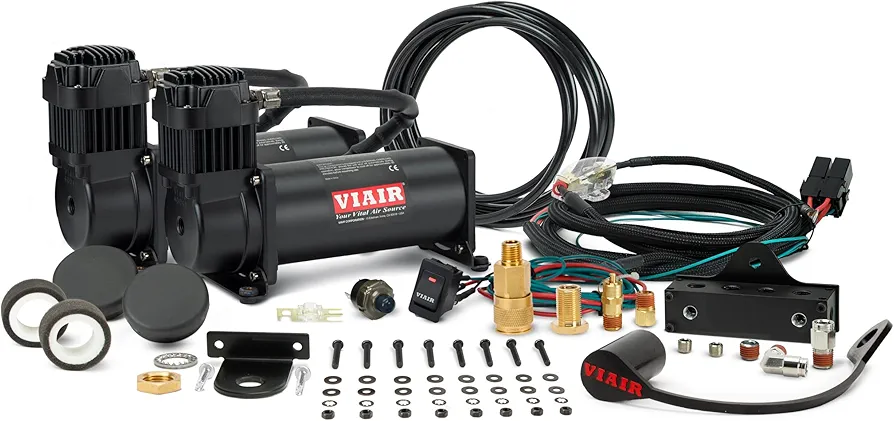 Dual Stealth Black 444 Viair Mounted System (VMS), 200PSI