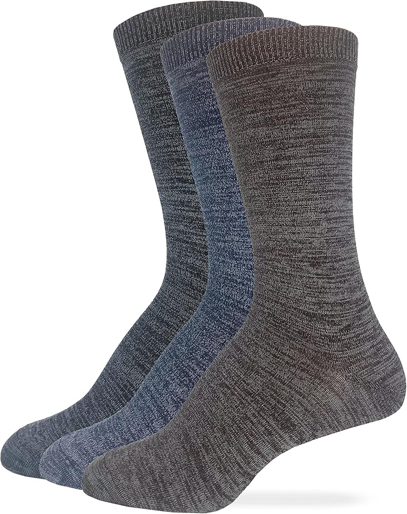 Wrangler Women's Flat Knit Marl Crew Socks (3 Pairs)