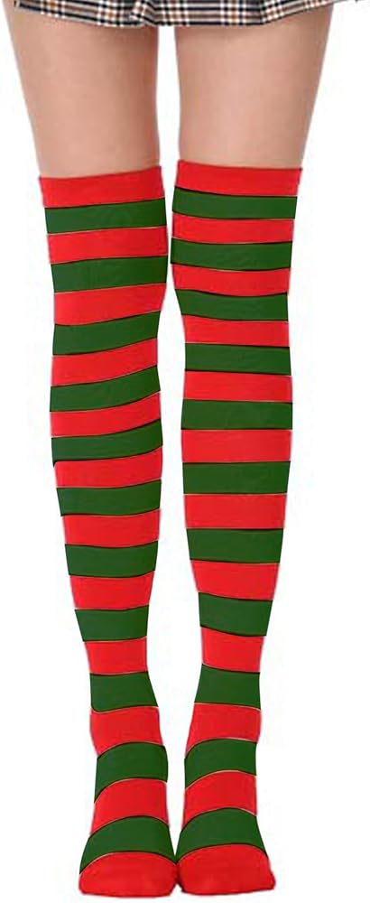 Womens Thigh High Socks Athletic Stripe Cute Colorful Over the Knee High Sock Colorful Long Tube Sock