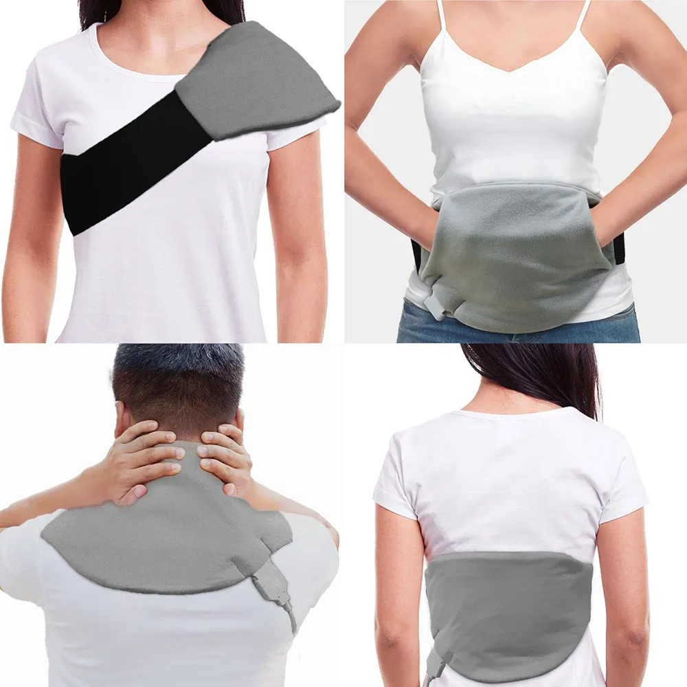 ZXU Small Heating pad Back Pain Relief with Strap, 9.4"x 16",Moist Heat Options, 2 Hour Auto-Off Electric Heated Pad, Heated Back Wrap for Neck,Shoulder,Lumbar, Waist, Abdomen