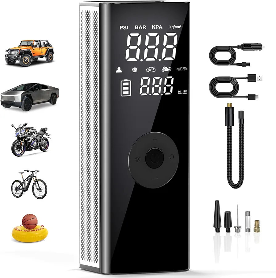 DEASON Cordless tire Inflator Portable Air Compressor,Cordless Air Pump for Car Tires,150PSI and 4X Faster Portable Tire Air Compressor for Car Motorcycle Bicycle Tires,Balls.
